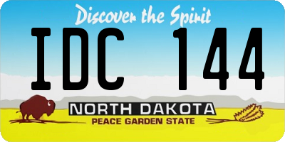 ND license plate IDC144