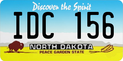 ND license plate IDC156