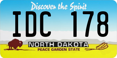 ND license plate IDC178