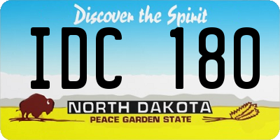 ND license plate IDC180