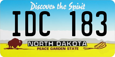 ND license plate IDC183