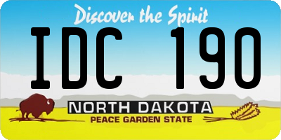 ND license plate IDC190
