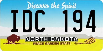 ND license plate IDC194