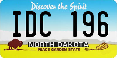 ND license plate IDC196