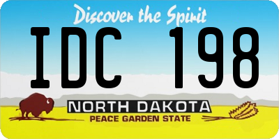 ND license plate IDC198