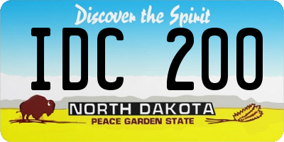 ND license plate IDC200