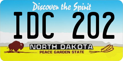 ND license plate IDC202