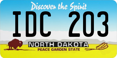 ND license plate IDC203