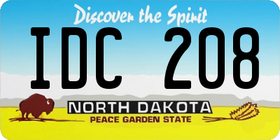 ND license plate IDC208