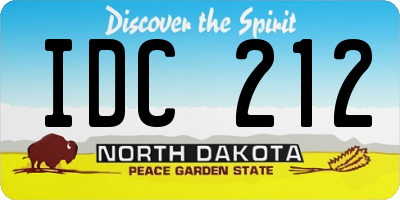 ND license plate IDC212