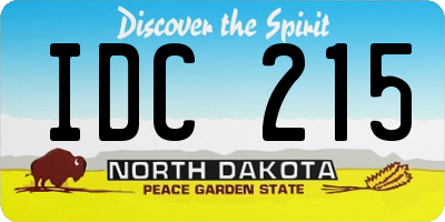 ND license plate IDC215