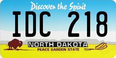 ND license plate IDC218