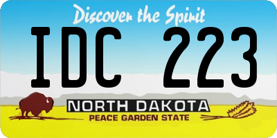 ND license plate IDC223