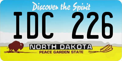 ND license plate IDC226