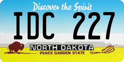 ND license plate IDC227