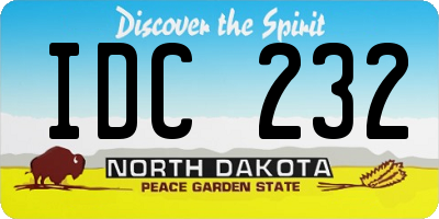ND license plate IDC232