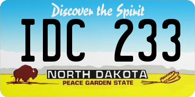 ND license plate IDC233