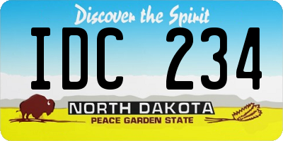 ND license plate IDC234