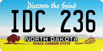 ND license plate IDC236