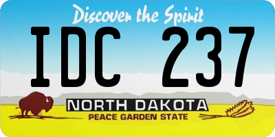 ND license plate IDC237