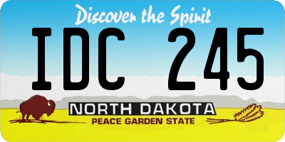ND license plate IDC245