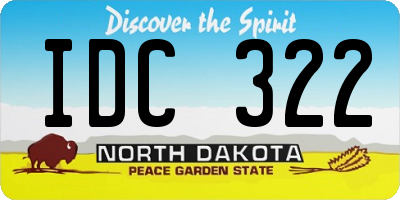 ND license plate IDC322