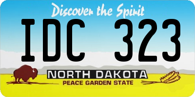 ND license plate IDC323