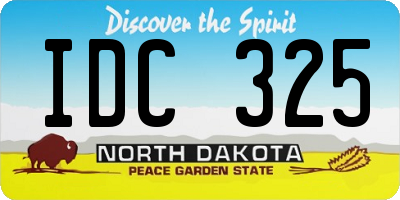 ND license plate IDC325