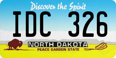 ND license plate IDC326