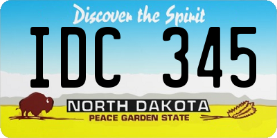 ND license plate IDC345