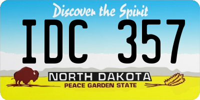 ND license plate IDC357