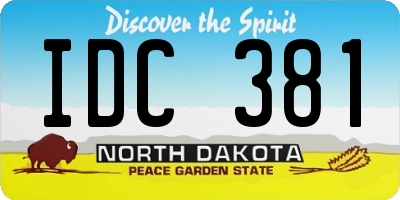 ND license plate IDC381
