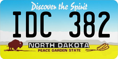 ND license plate IDC382