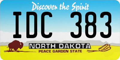 ND license plate IDC383