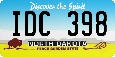 ND license plate IDC398