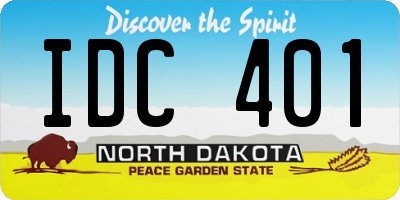 ND license plate IDC401