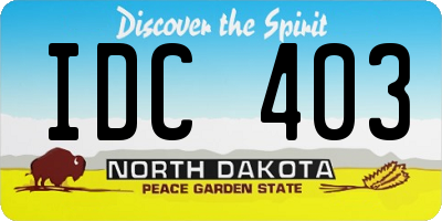 ND license plate IDC403