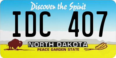 ND license plate IDC407