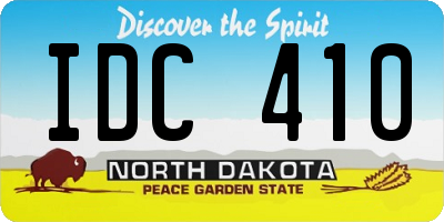 ND license plate IDC410
