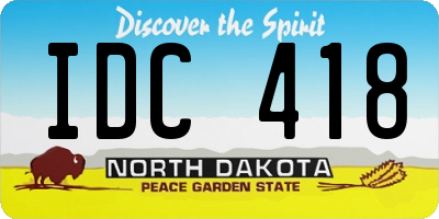 ND license plate IDC418