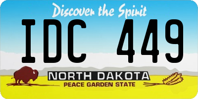 ND license plate IDC449
