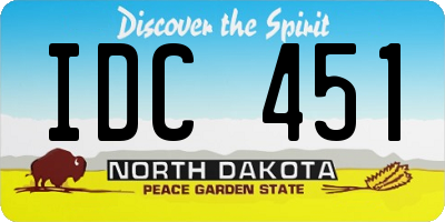 ND license plate IDC451