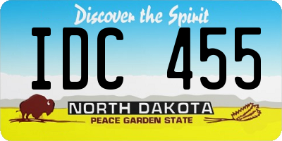 ND license plate IDC455