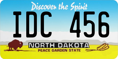 ND license plate IDC456