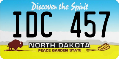 ND license plate IDC457