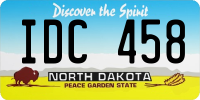 ND license plate IDC458