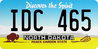 ND license plate IDC465