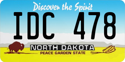 ND license plate IDC478