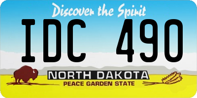 ND license plate IDC490