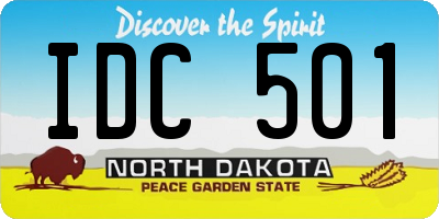 ND license plate IDC501